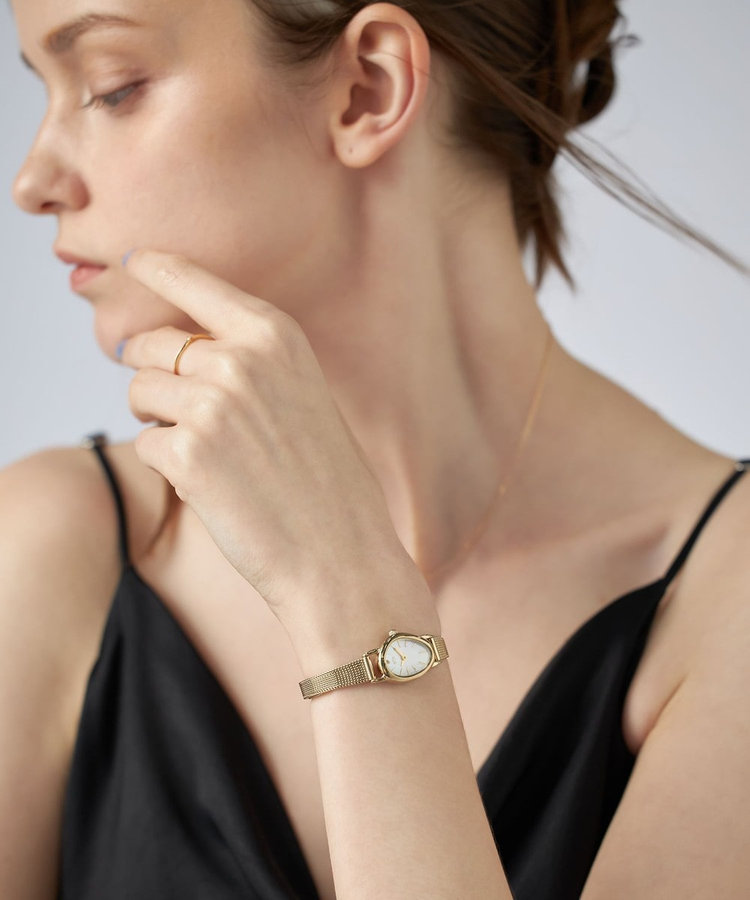 ダイヤモンド ジェムフェイス メッシュベルト ウォッチ（890572-890573