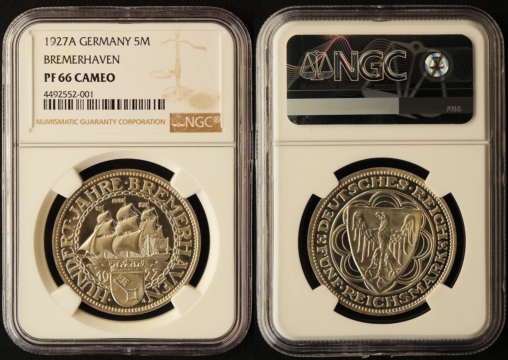 ドイツ 1927-A ワイマール共和国 ブレーマーハーフェン港開港100周年