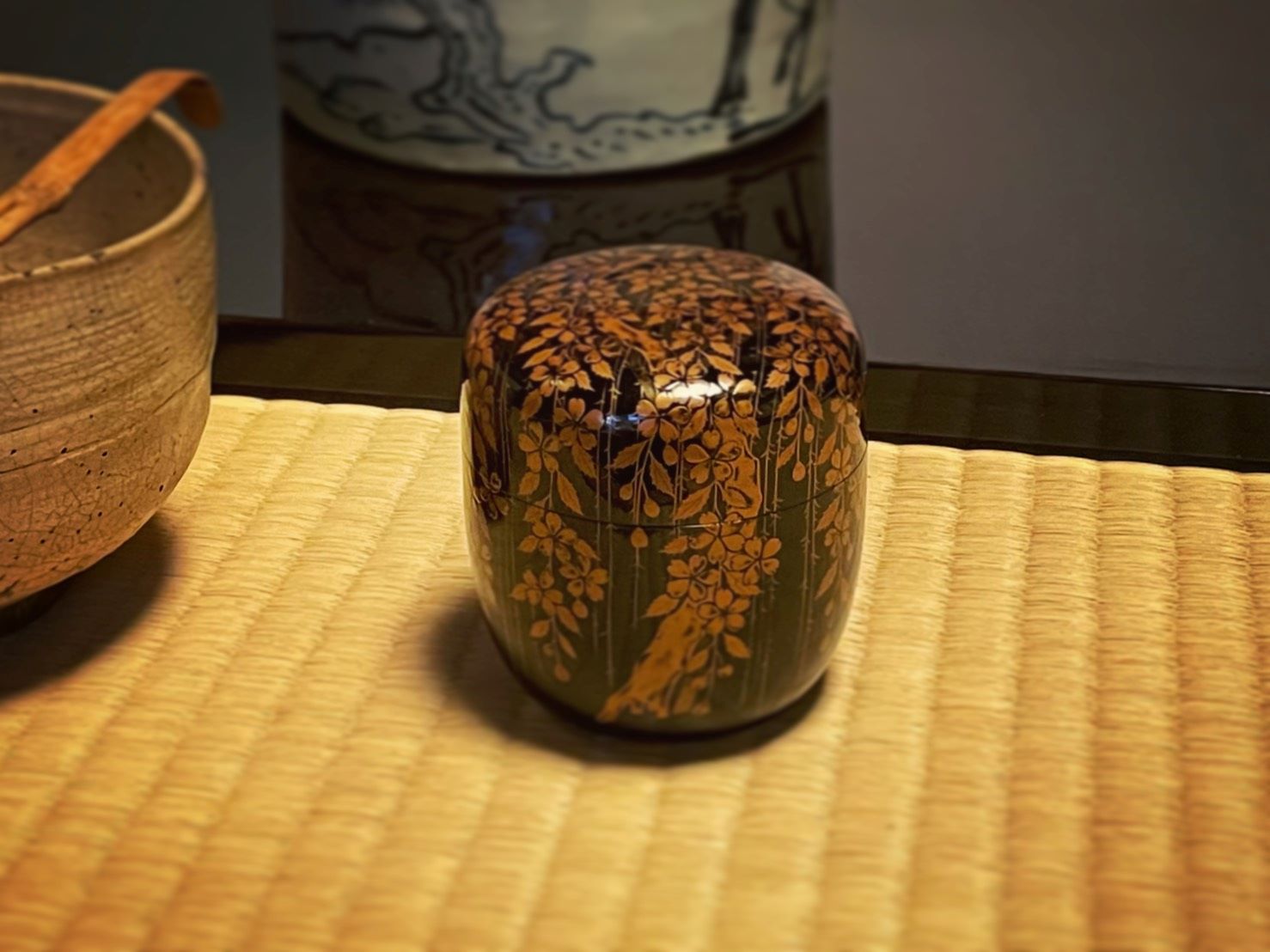 坂下雄峰 唐松蒔絵 雪吹 薄茶器 茶道具 【公式通販】