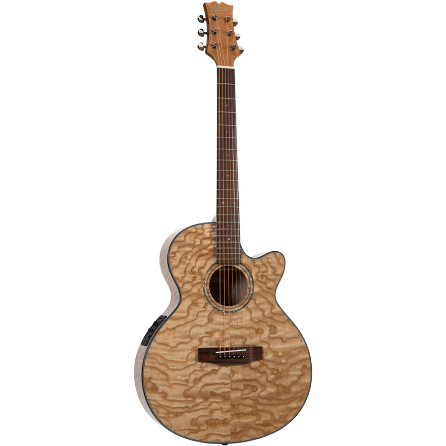 Mitchell MX430QAB Exotic Acoustic-Electric Guitar Quilted Ash Burl