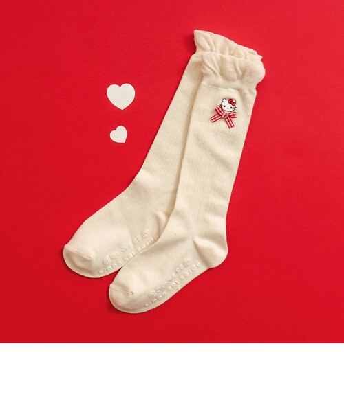 Hello Kittyリボンハイソックス ピンク Hello Kittyリボンハイソックス