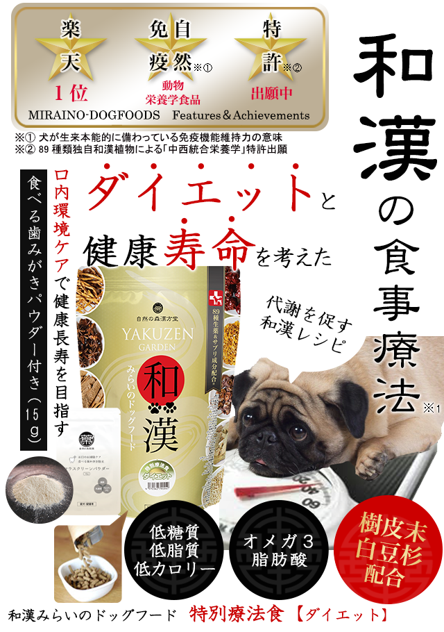 犬のダイエット・減量・肥満のための食事療法～和漢・みらいの