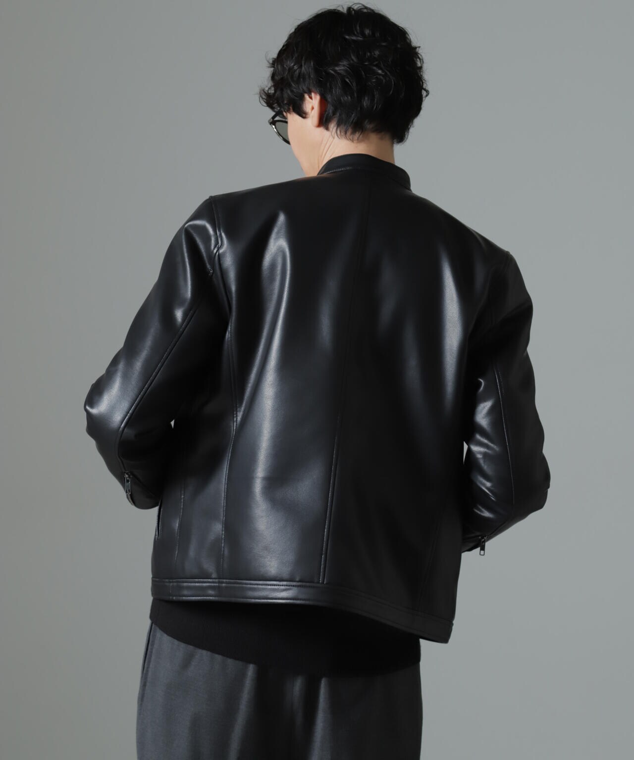 フェイクレザーシングルライダースジャケット | NANO universe（ナノ