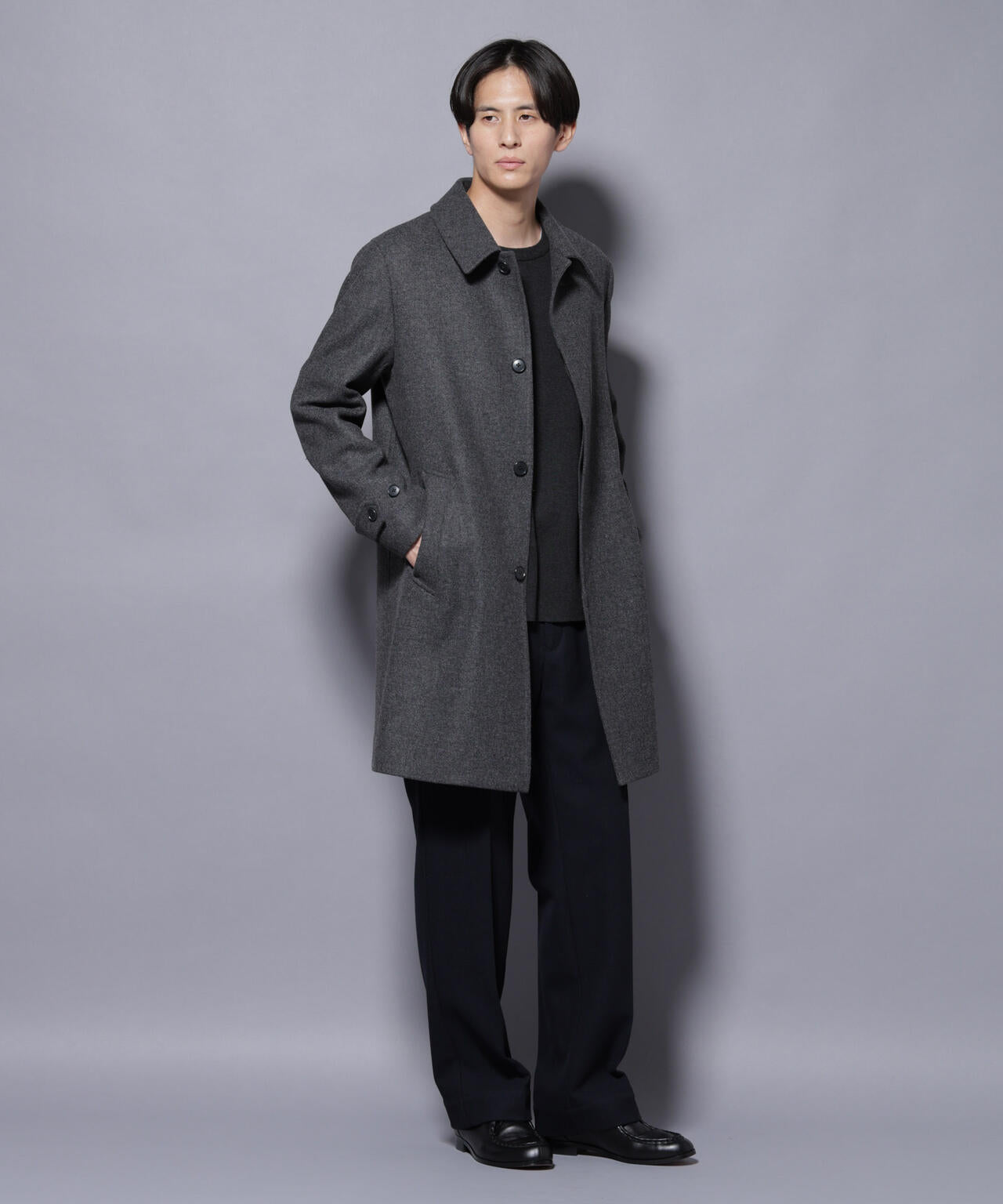 ウール/Nメルトンステンカラーコート | NANO universe（ナノ