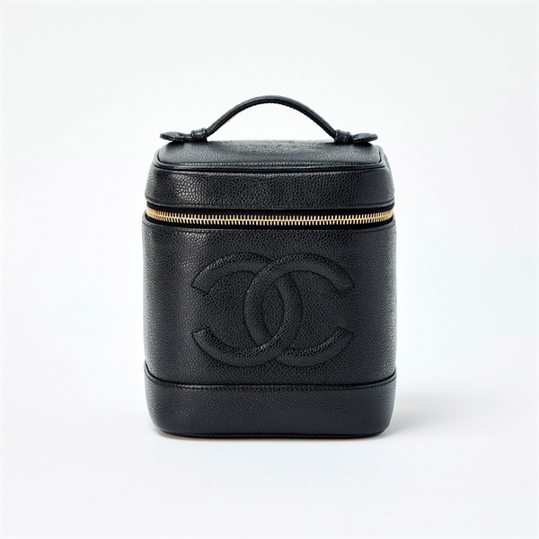 CHANELキャビアスキンココマークバニティバッグ