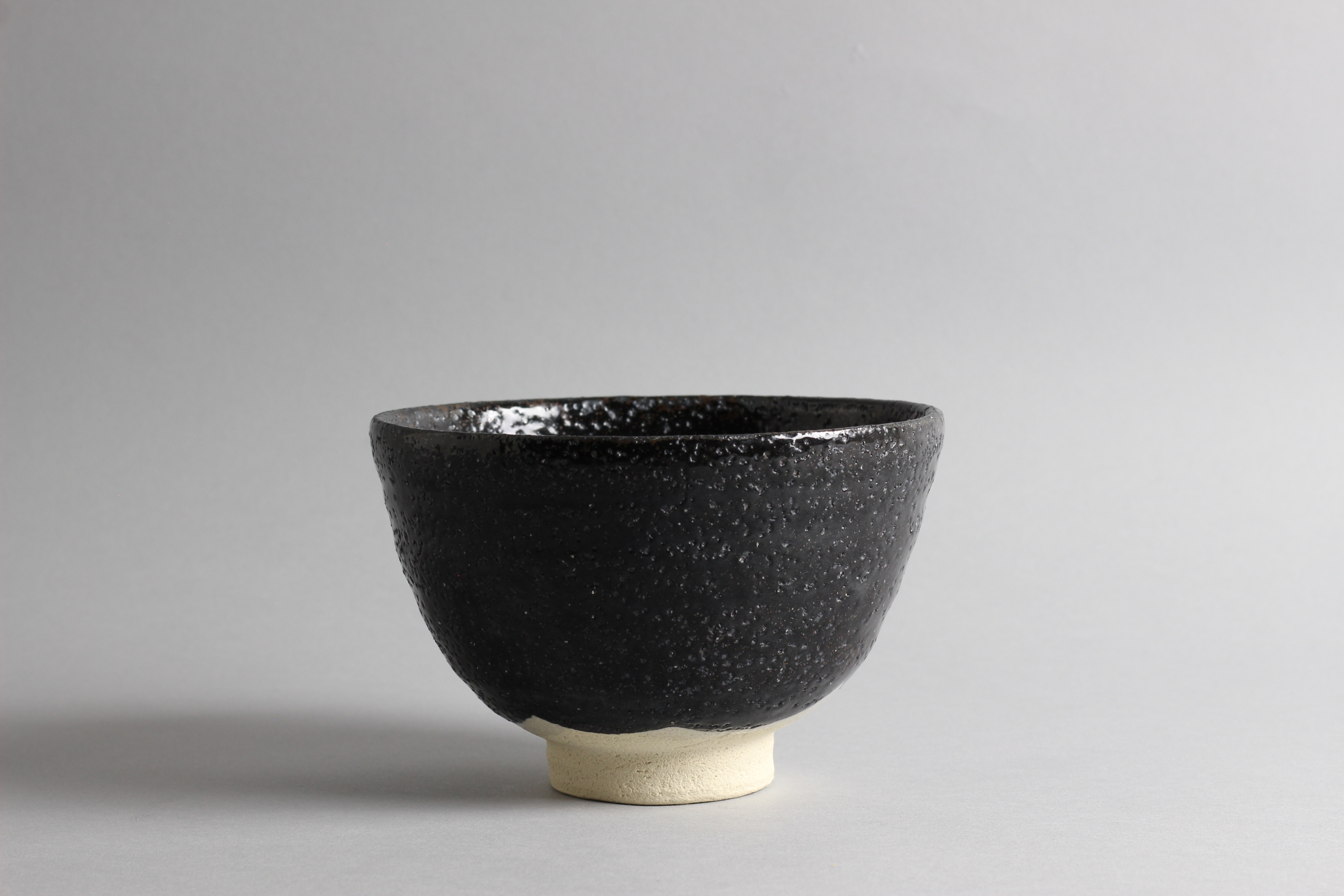 九谷焼 永芳作 黒茶碗 【60年前に永芳窯で購入】 #146 九谷焼 永芳作