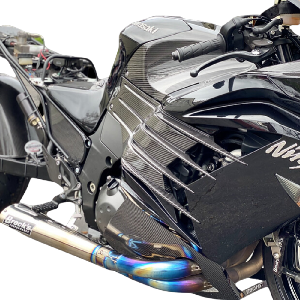 イヤー Graves Motorsports Kawasaki ZX14R Carbon Fiber Cat Back Slip-on