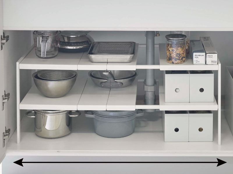 山崎実業 伸縮シンク下ラック 2段 タワー D40 tower | シンク下収納