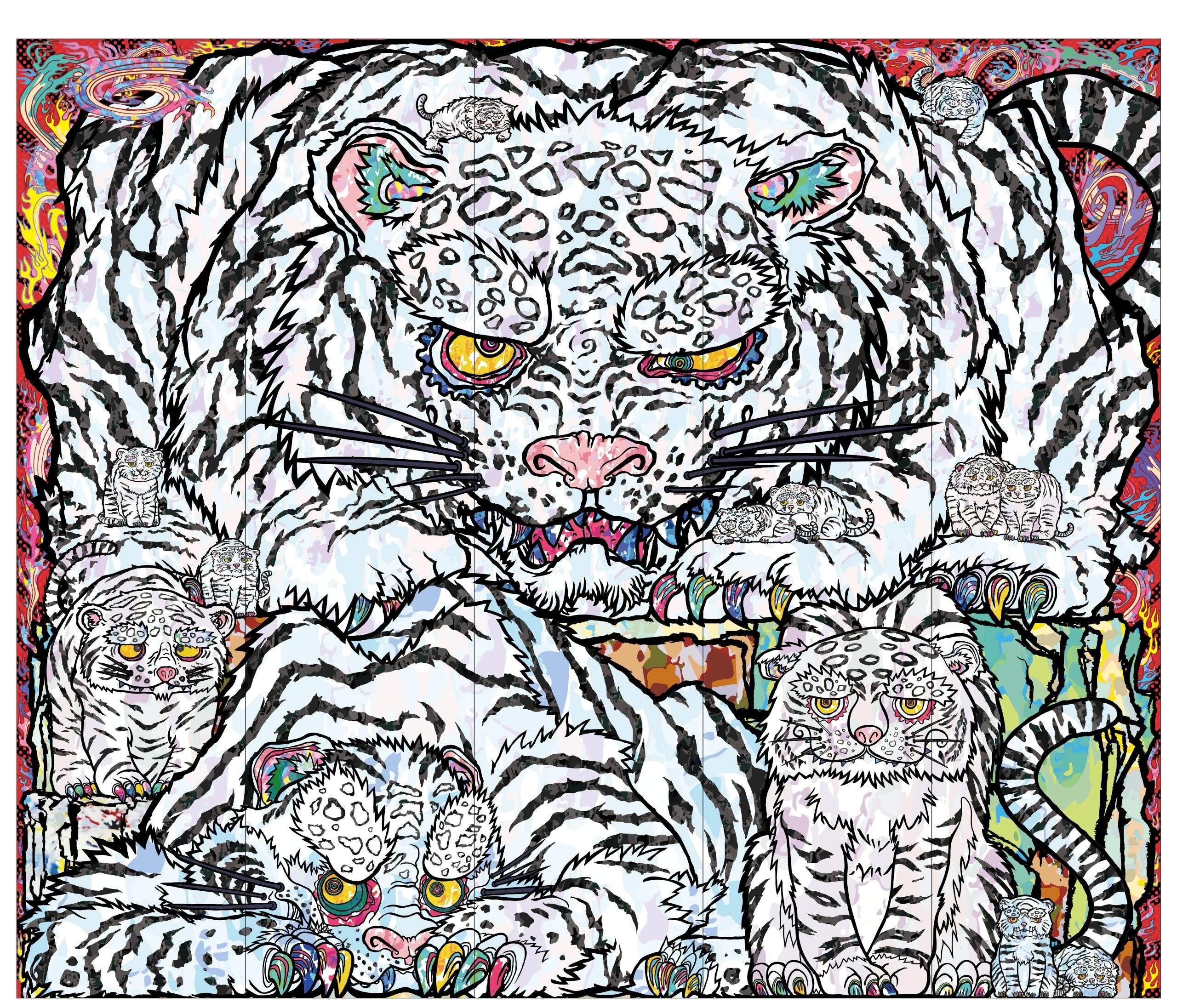 村上隆 Karajishi-zu Byōbu (唐獅子図屏風) カード 村上隆 Karajishi