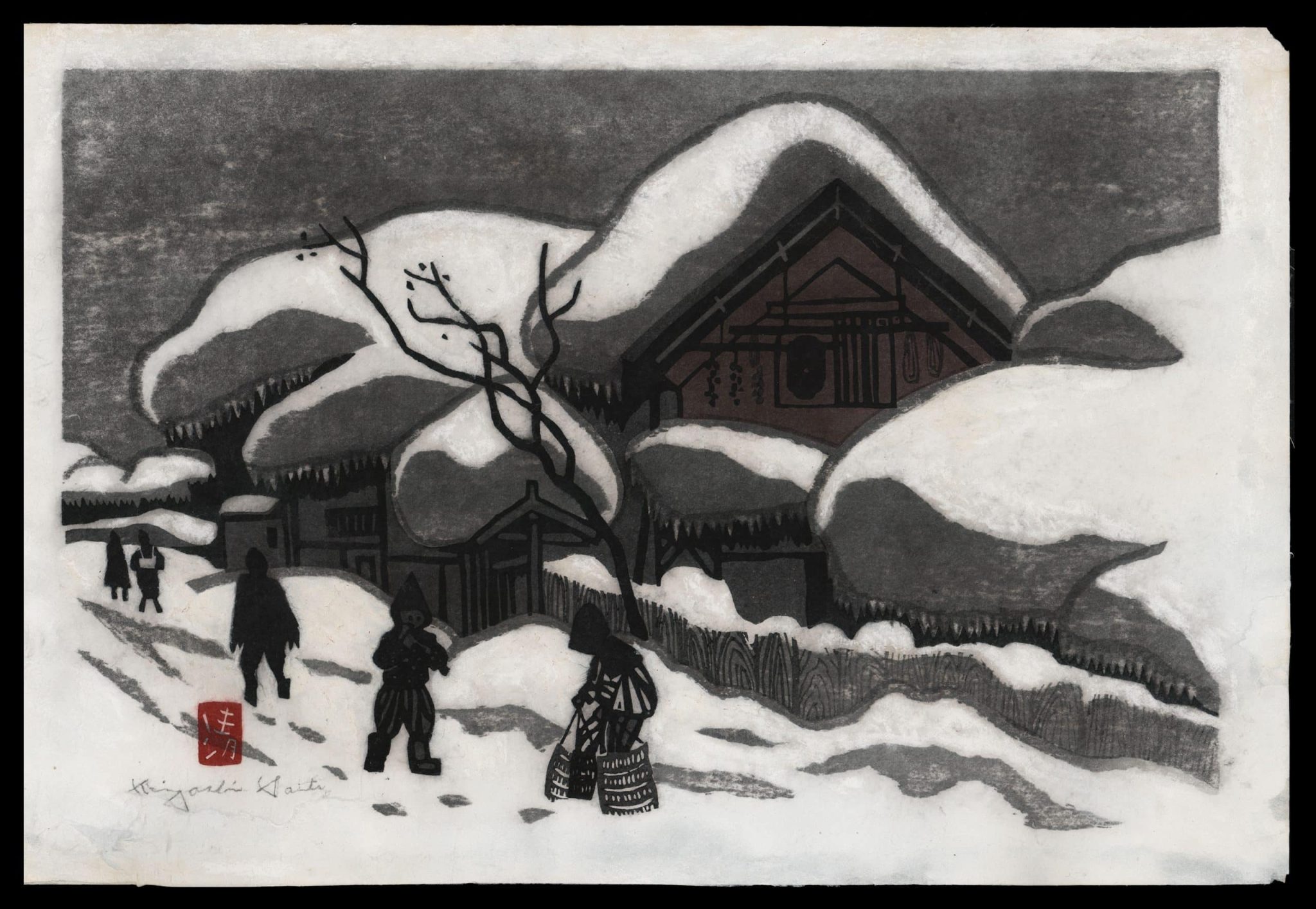 斎藤清 WINTER IN AIZU(48）木版画 1981