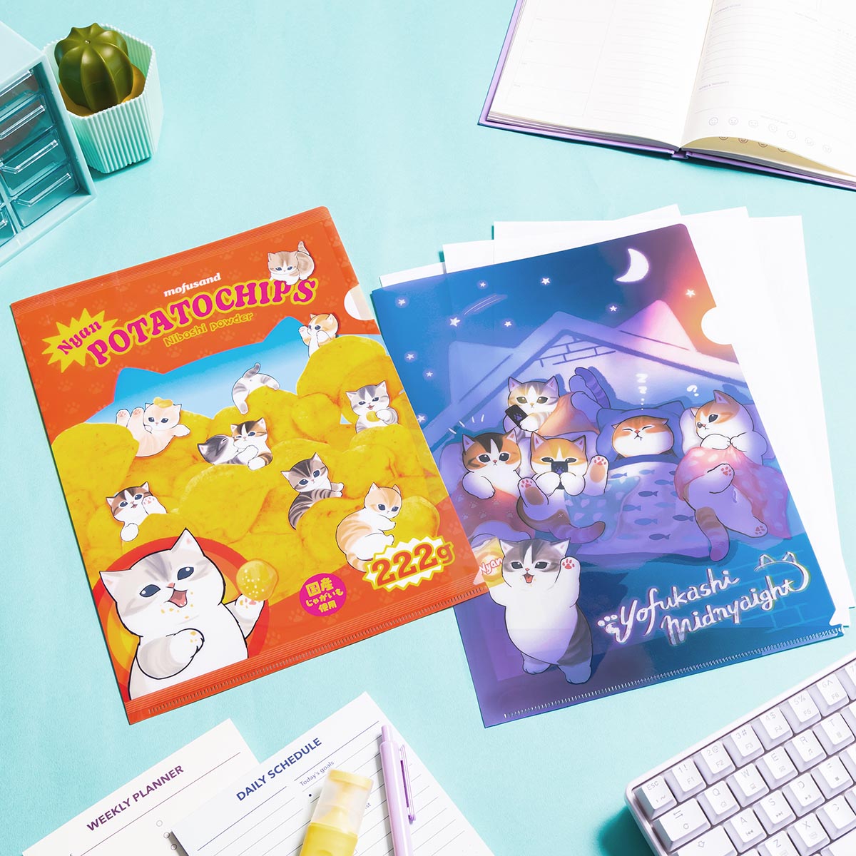 mofusand 自堕落にゃん クリアファイル(夜ふかしミッドニャイト