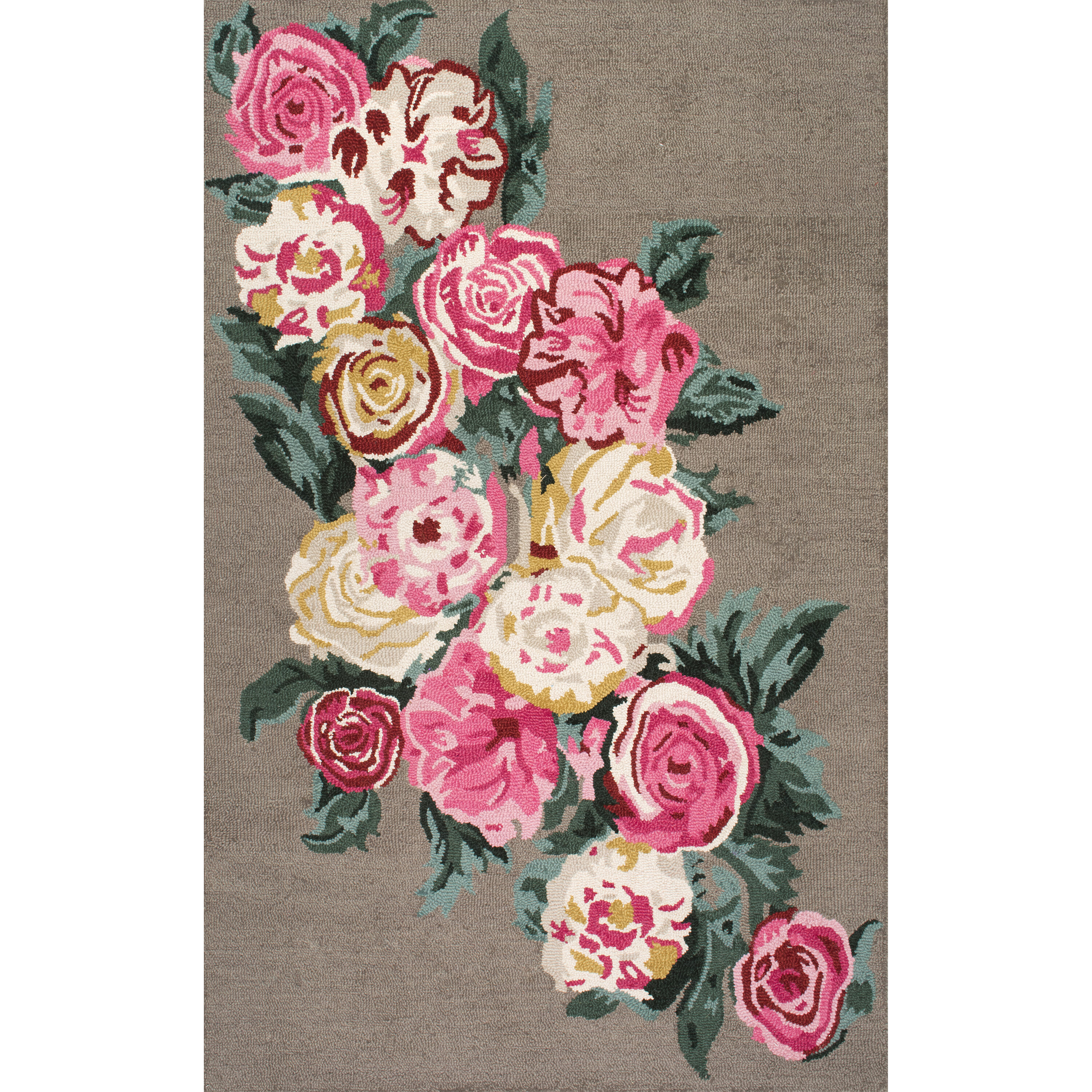 nuLOOM Rose Bouquet 8 X 10 (ft) Wool Pink Indoor Floral/Botanical