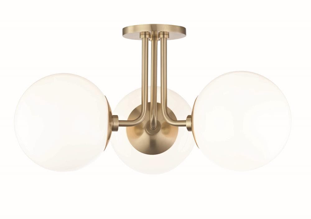 Mitzi Stella 3-Light 18.25-in Brass Semi mount light at Lowes.com