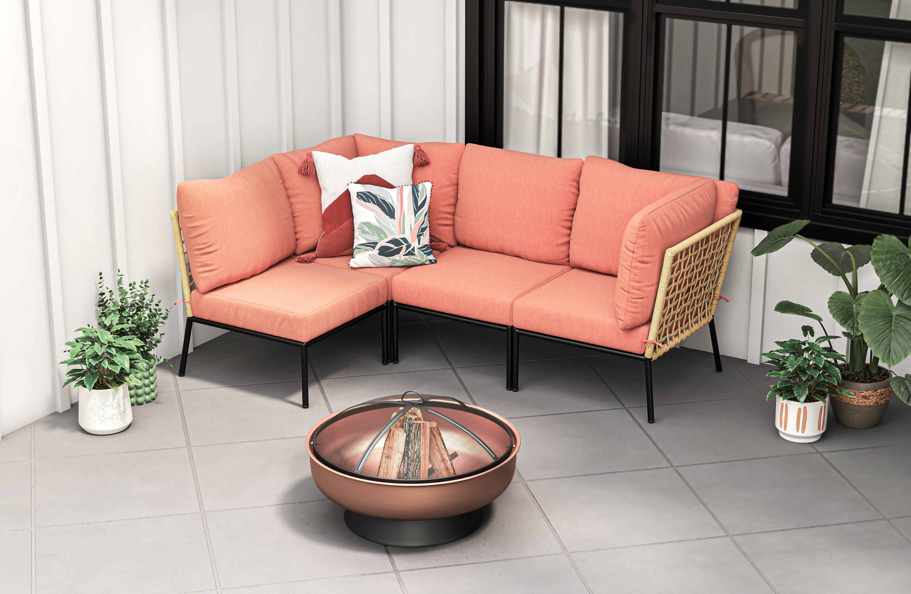 Origin 21 29.53-in W Copper and Black Steel Wood-Burning Fire Pit
