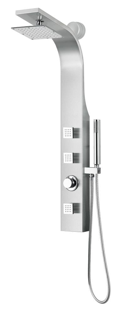 ANZZI Sans Brushed Steel 6.9-in Waterfall Shower Panel System with