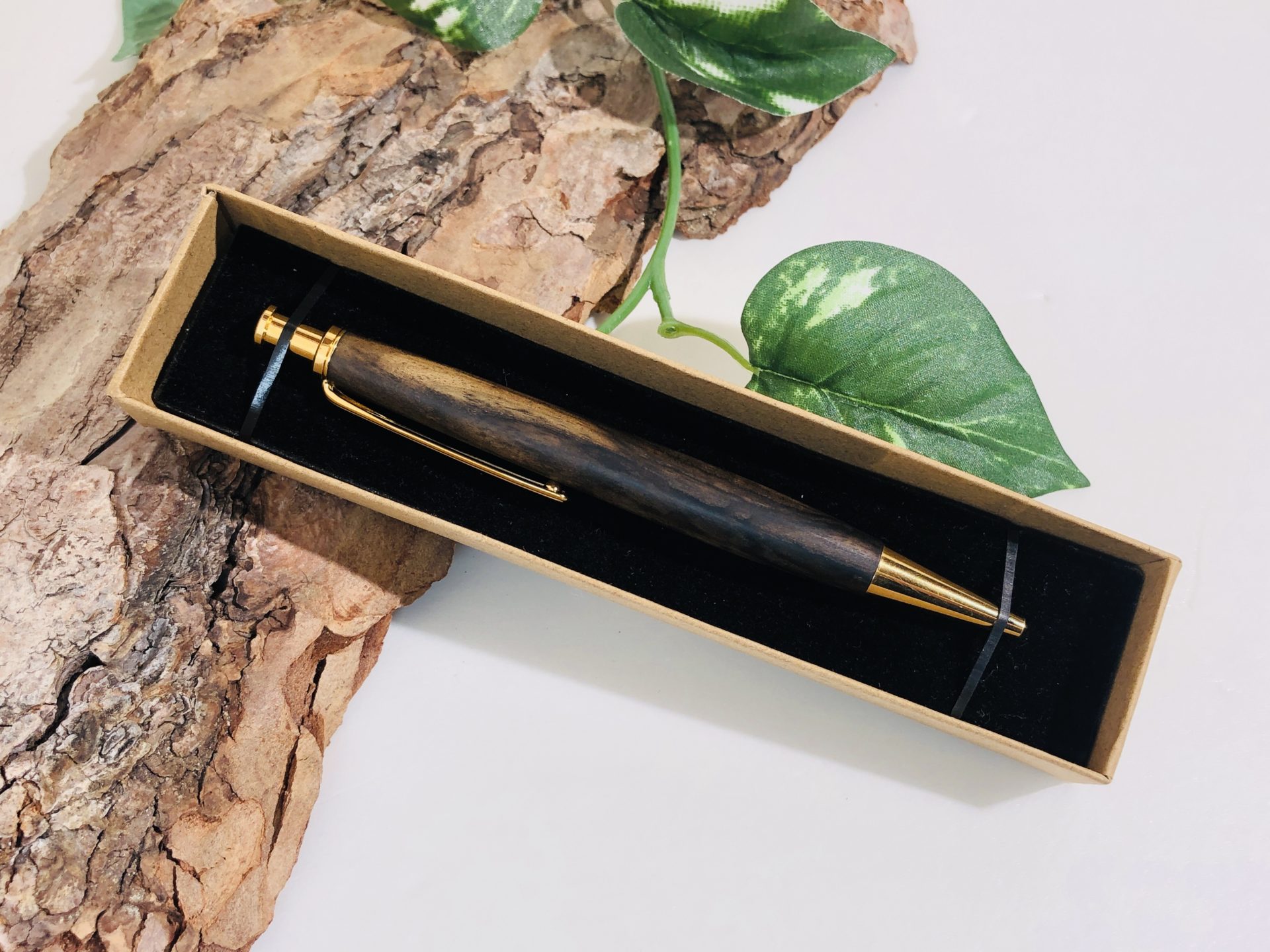236ペン工房翌檜極上黒柿孔雀杢木軸シャーペン木軸ボールペン 486