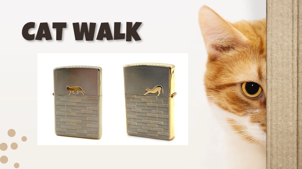 ネコ雑貨】表と裏で猫のシルエットが変わる、両面加工が人気のジッポ