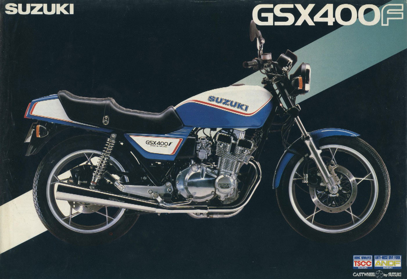 gsx400f II タンク 青白カラー 純正色 やれ仕様