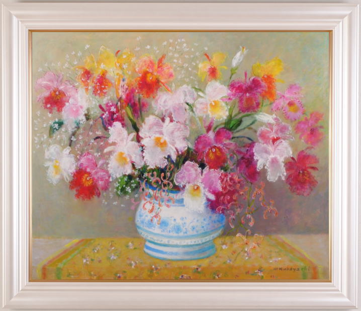 人気オススメ作品! 油彩画 :小林昌郎：作「ばら」 20F 小林昌郎 「ばら