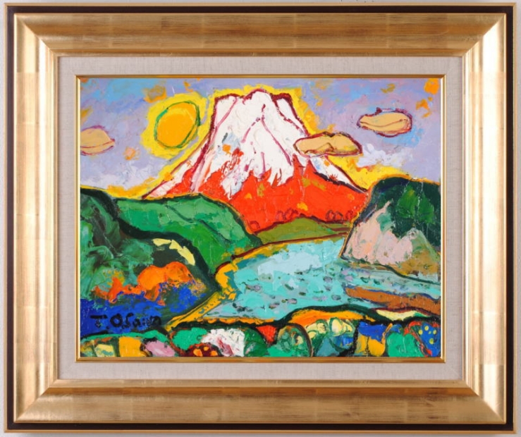 富士山の絵を油絵の絵画で描いた大沢武士の富士山の絵「赤富士・21」を購入