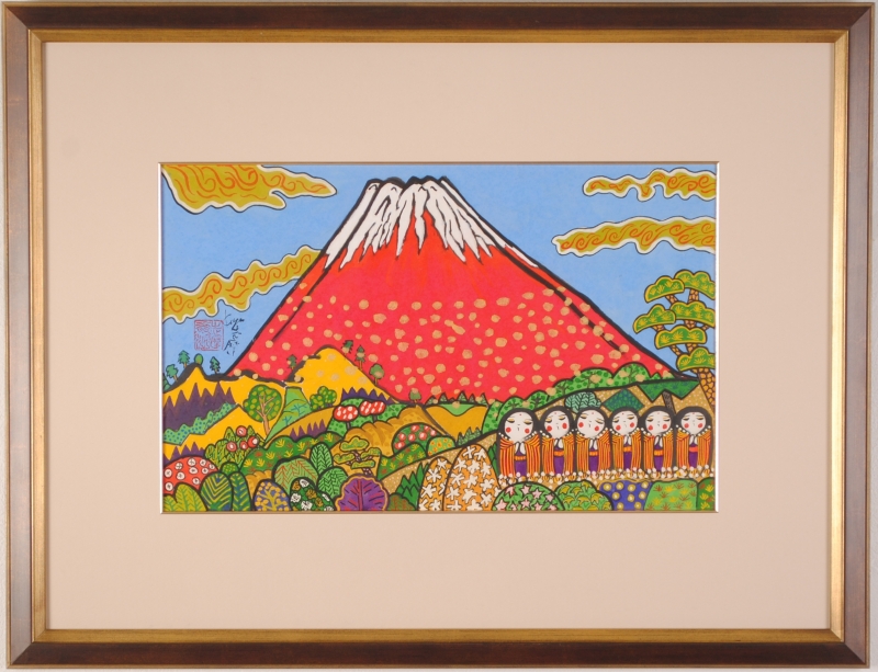 絵画・額縁・版画・志摩欣哉・シルクスクリーン・朱不二・美術品