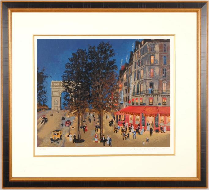 水彩画 パステル フランス パリ 凱旋門 絵画