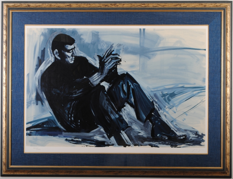 福山小夜 黄金の服 高倉健 シルクスクリーン 福山小夜作【男の肖像