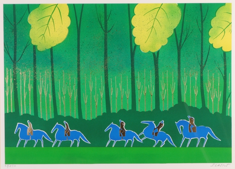 緑の中の乗馬Ⅰ／セルジュ・ラシス作 緑の中の乗馬Ⅰ／セルジュ