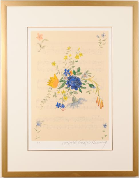 花の絵画をシルクスクリーンの版画で制作したフジ子・ヘミングの花の絵