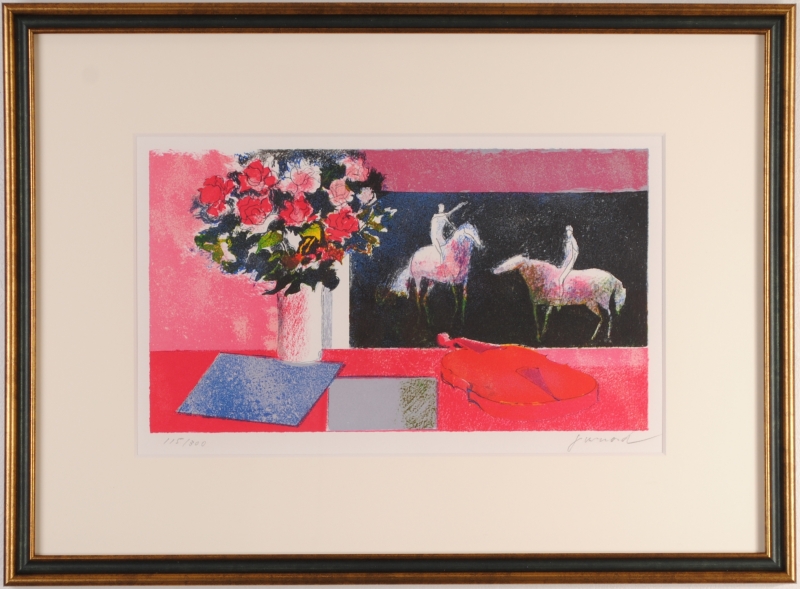 馬の絵画をリトグラフの版画で制作したポール・ギヤマンの馬の絵「馬と