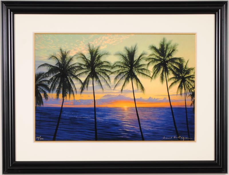 海の絵をシルクスクリーンの版画で制作したデビット・ガエーゴスの