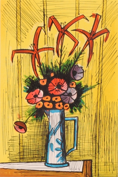 Bernard Buffet 花瓶の花 絵画 BERNARD BUFFET 花瓶の花 版画 Bernard