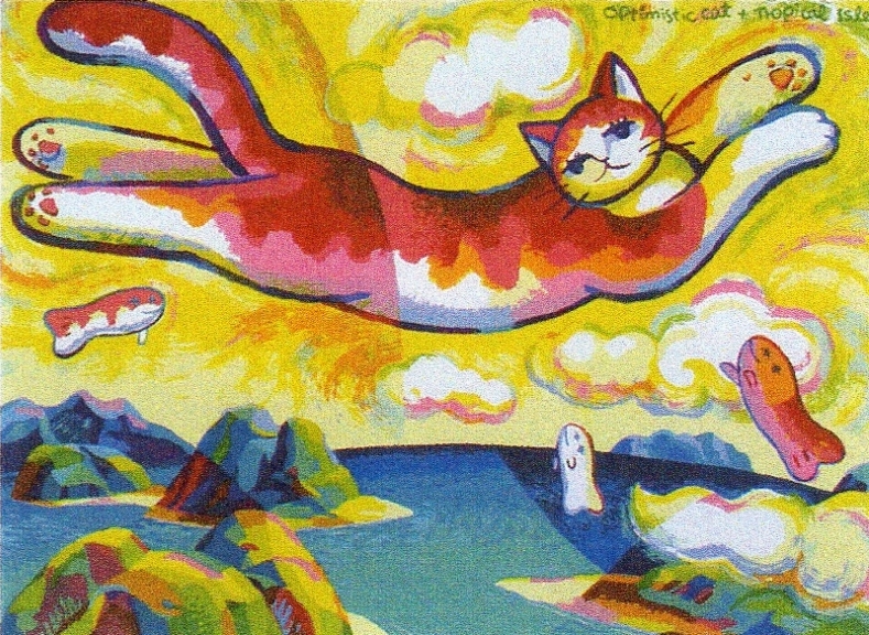 H*u様 マイケル・ルー シルクスクリーン 版画 猫 cat Michael L H*u様