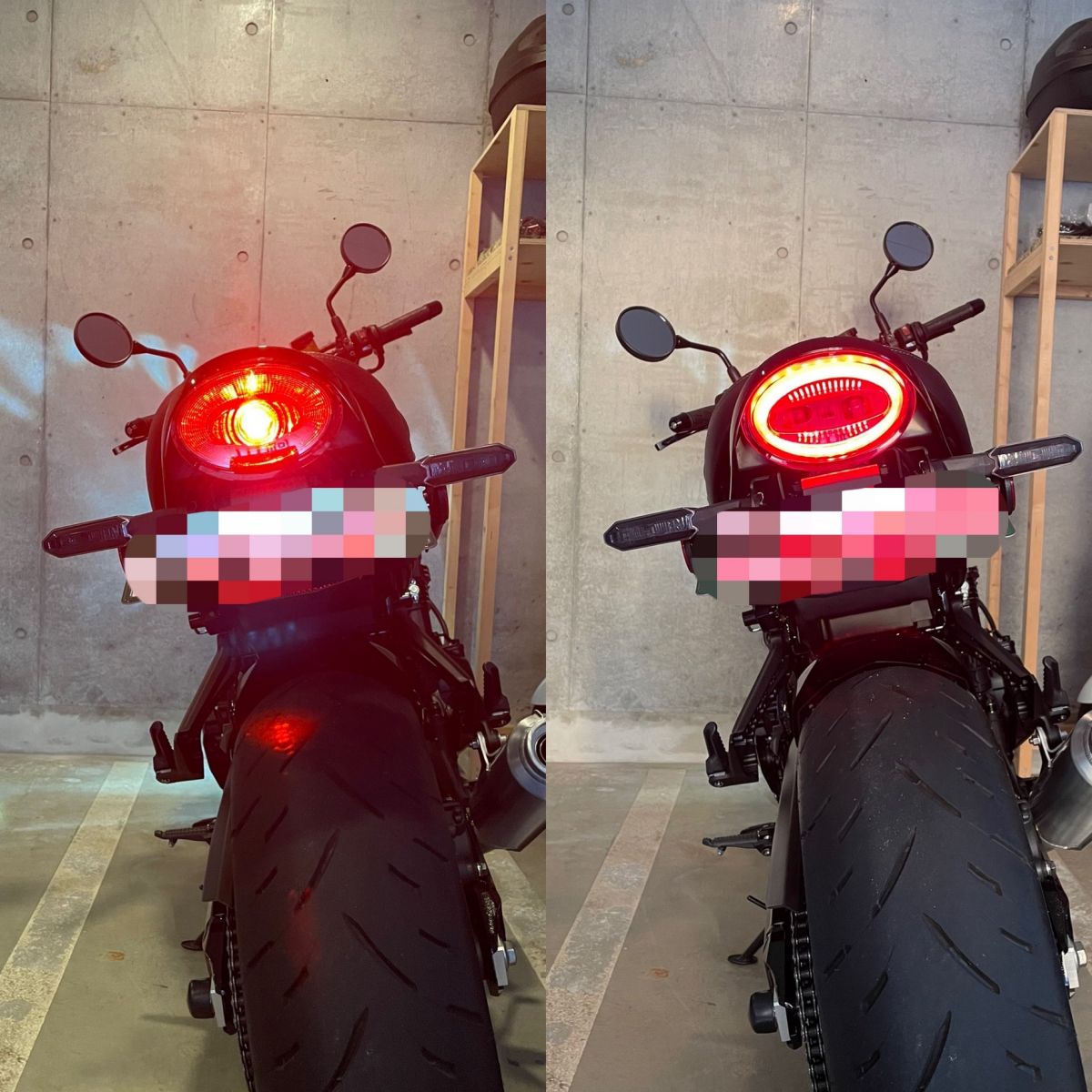 スモーク！カワサキ Z900RS テールランプ アワビテール 延長カラー進呈
