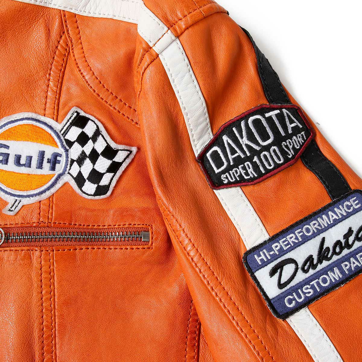 DAKOTA/GULF レザージャケット レーシングストライプ付き