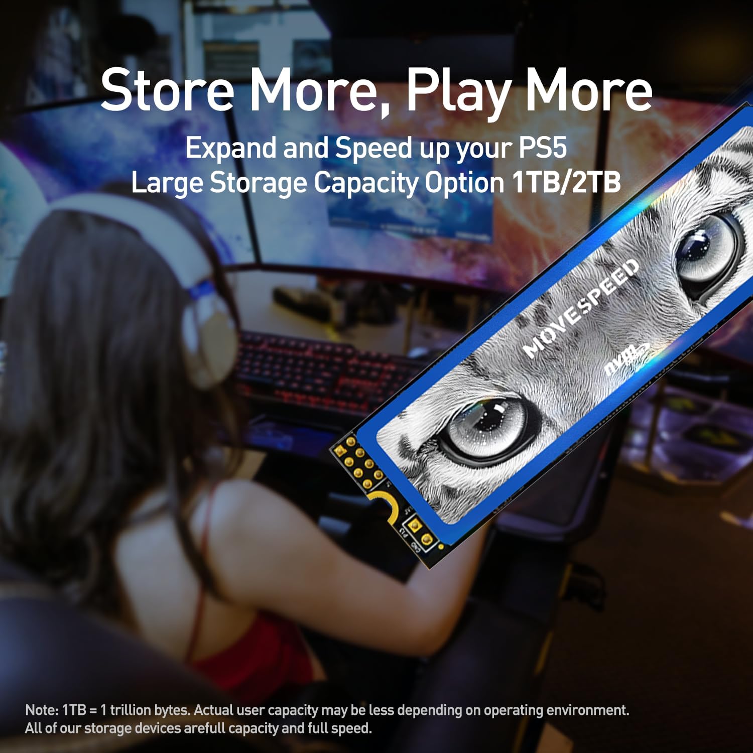Boost Your Speed: MOVESPEED 7450MB/s NVMe M.2 PCIe 4 SSD for PS5 & PC