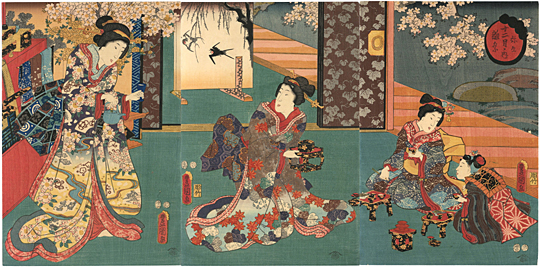 三代豊国(歌川国貞) 『十二月ノ内 弥生 雛祭』【浮世絵－美人画 Ukiyo