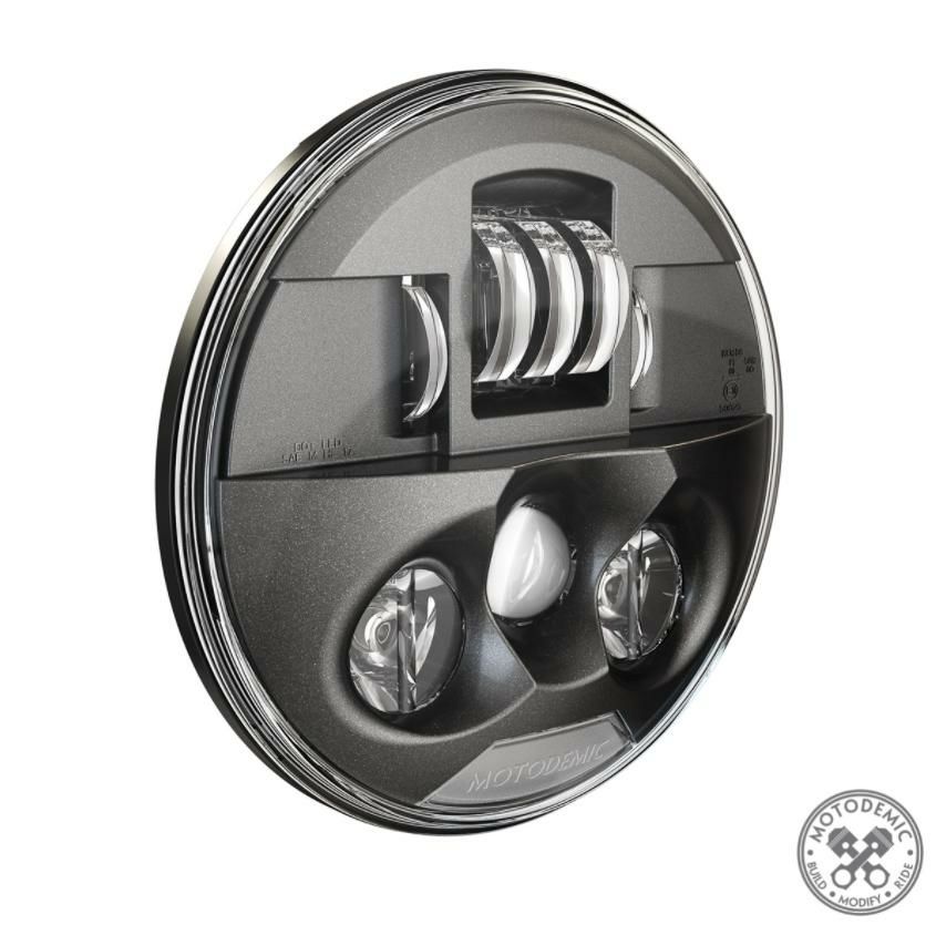MOTODEMIC 7インチ EVOスタンダード LEDヘッドライト グラファイト
