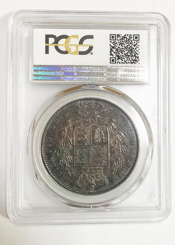イギリス ヴィクトリア女王 クラウン銀貨 1845年 ヤングヘッド PCGS