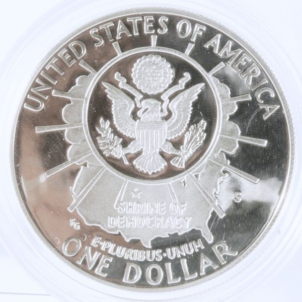 米国立記念碑ラシュモア山50周年記念 1991プルーフ 銀貨含む2枚セット s