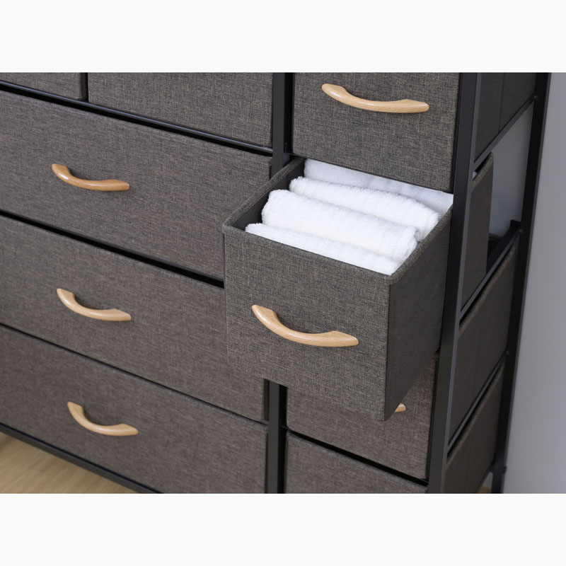 ファブリックチェストワイド 4段 ブラウン ｜ ミスターマックス