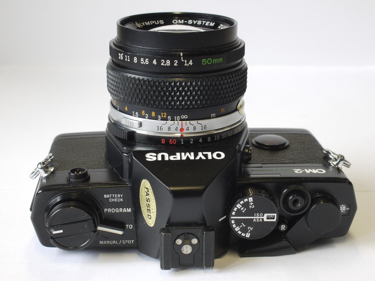 Olympus OM-2 Spot/Program black 35mm SLR + Olympus 50mm f1.4 Zuiko