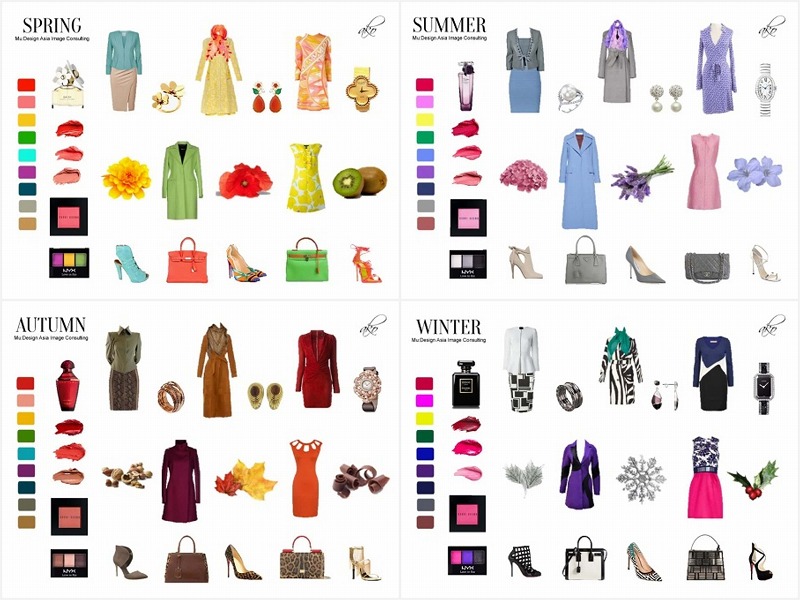 パーソナルカラー4タイプ プレゼンシート 各16枚×4シーズン パーソナル