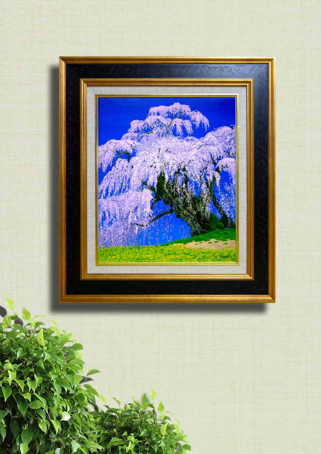 荒井慧「さくら」油彩 F4 額装 春 桜 油絵 油画 絵画 D 【公式通販】