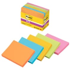 ポスト・イット® 強粘着ノート 657-5SSAN, 多色アソート, 75 mm x 100