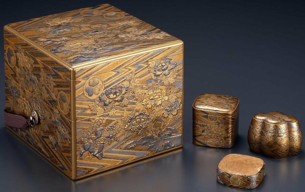 柳に白鷺蒔絵硯筥」（時代箱入）江戸前期～中期