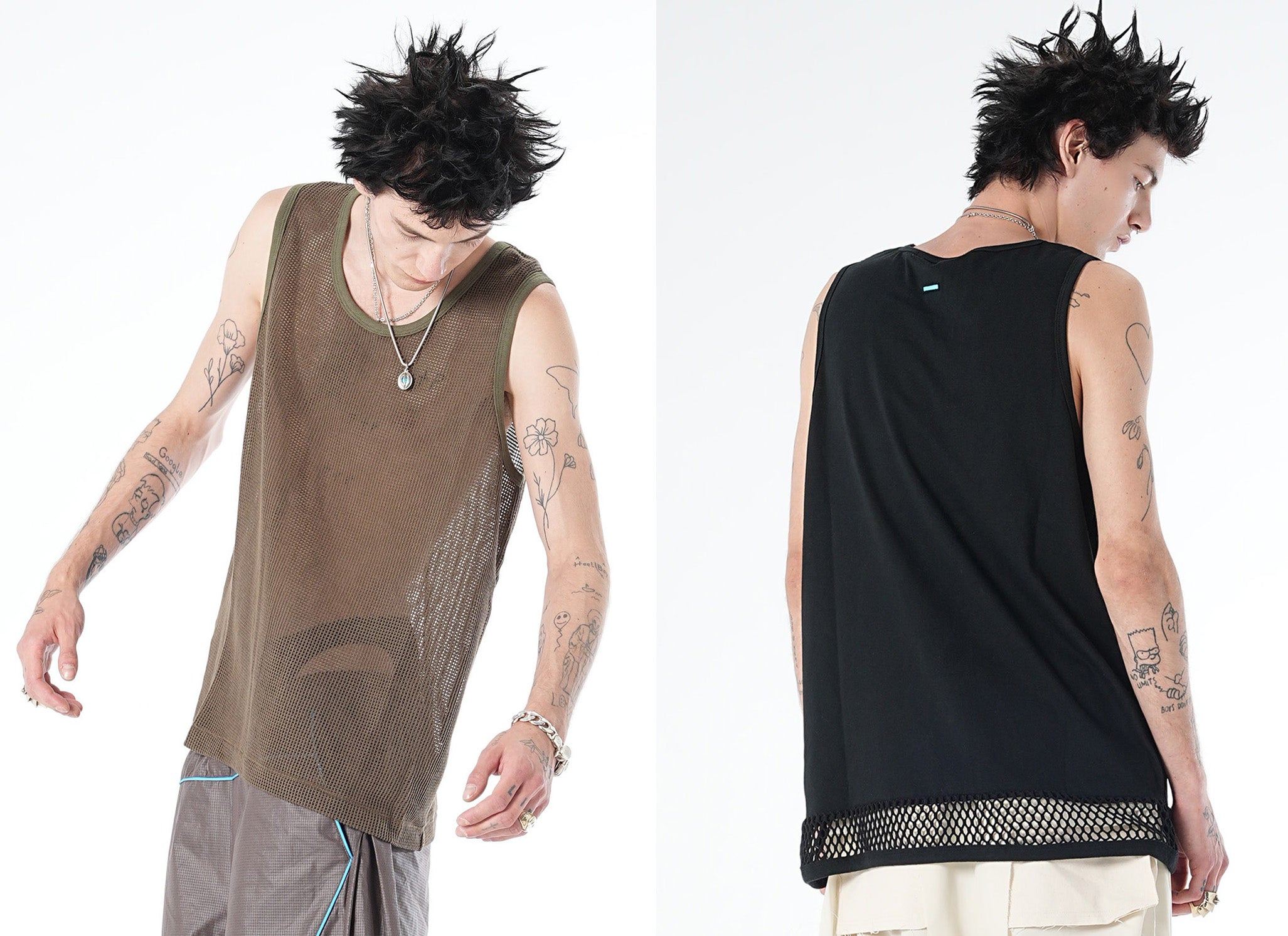 NEW ARRIVAL】レイヤードスタイルに最適なメッシュタンクトップ2型が