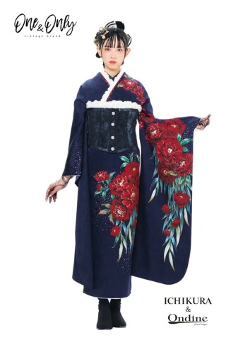 振袖専門店 一蔵の振袖 /黒色/赤色/クール/百合柄/ OE-1512 | My振袖