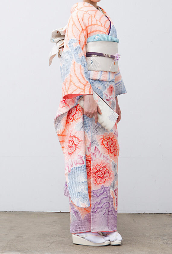 アンティーク振袖｜和の香 wanocaの振袖 /ピンク色/水色/古典/牡丹柄