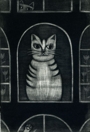 版画HANGA百科事典 メゾチント実践編 メゾチント「Opening Mantle」 銅版画